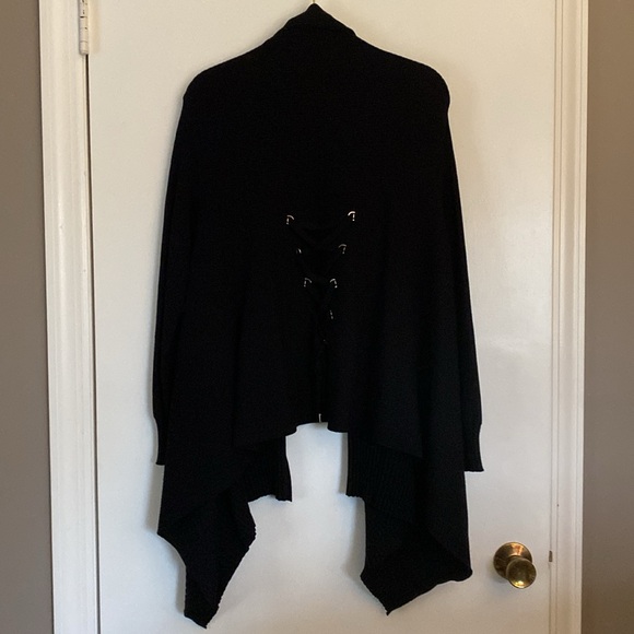 Guess sweater, scarf like front, lace up detail on back. Size Medium - Picture 6 of 12